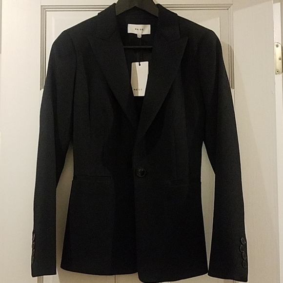 Reiss Rio Textured Blazer, Night Navy - Picture 5 of 6